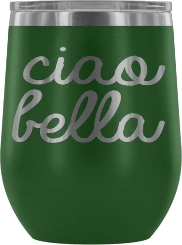 Miniatura 12 de Ciao Bella - Vaso de vino aislado con tapa, copa de vino de acero inoxidable sin tallo de 12 onzas, taza de viaje aislada al vacío de doble pared