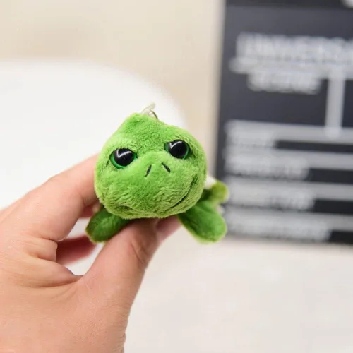 Miniatura 6 de Jowxsx Mini criaturas marinas verde tortuga muñeca llavero regalo peluche llavero de dibujos animados bolsa colgante auto animal decoración coche