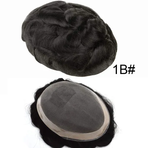 Miniatura 2 de Toupee - Piezas de cabello humano para hombre, tupé, sistemas de reemplazo de cabello real natural para hombres, mono fino duradero con NPU