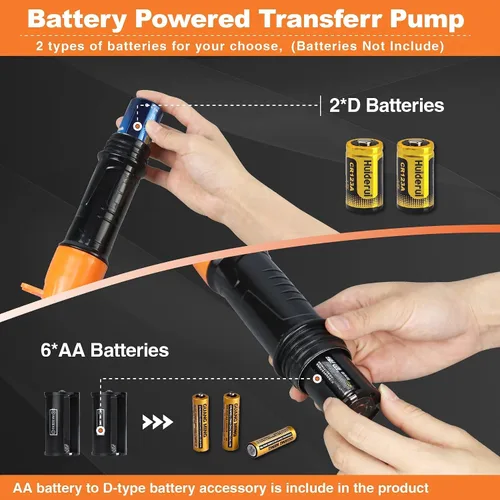 Miniatura 5 de Bomba de batería de energía portátil, bomba de transferencia de combustible, bomba de sifón eléctrica a batería para gas, combustible, diesel