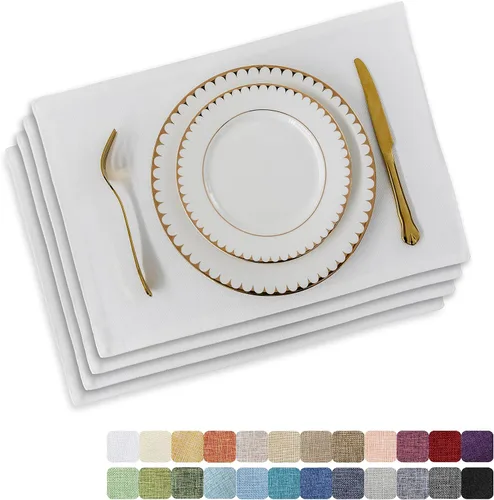 Miniatura 24 de Juego de 6 manteles individuales resistentes al calor para mesa de comedor y cocina de Home Brilliant, manteles individuales para mesa de comedor