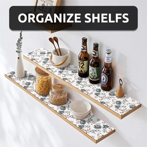 Miniatura 2 de FIFTY FEET 12X120 Pulgadas Forro de Estante para Gabinetes de Cocina, Forro de Cajón de PVC para Cómoda Antideslizante para Baño, Forro de Gabinete
