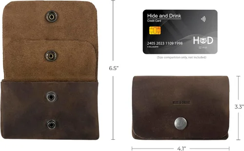 Miniatura 4 de Hide & Drink, Cartera de doble bolsa para hombres y mujeres, soporte rectangular para tarjetas, organizador de dinero, funda de identificación