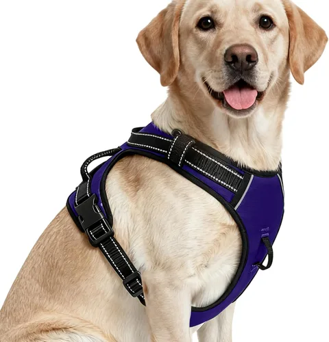 Miniatura 65 de Arnés para perro sin tirones, chaleco reflectante ajustable y acolchado para mascotas con asa de fácil control, fácil de llevar con nudo elegante