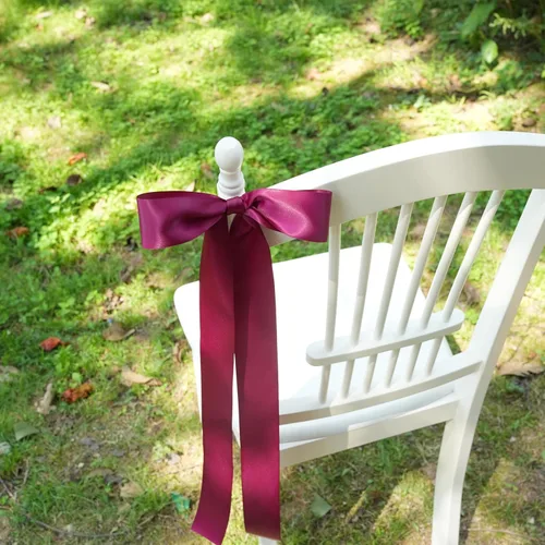 Miniatura 4 de Cinta de Satén Rojo Vino de 2 Pulgadas Cinta Gruesa de Doble Cara para Envolver Regalos Decoración de Bodas Ramo de Novia Baby Shower Decoraciones