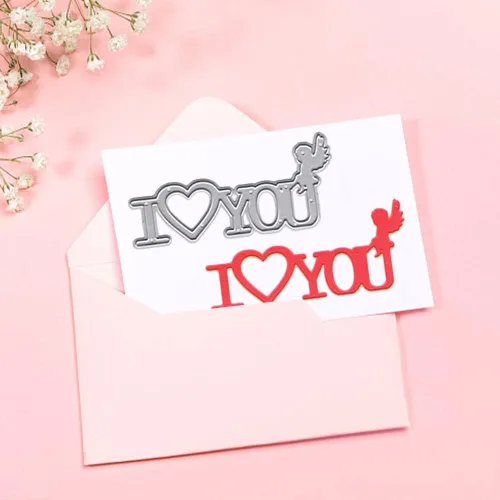 Miniatura 5 de Hying Troqueles de corte de palabras de amor de San Valentín para hacer tarjetas, decoración de álbumes de fotos, corazones amorosos, besos