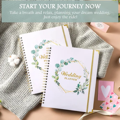Miniatura 2 de Agenda de boda – Libro de planificación de boda y organizador para la novia con 5 secciones con pestañas, 12 x 9 pulgadas, tapa dura con esquina