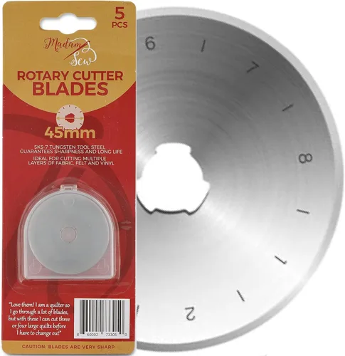 Miniatura 8 de Madam Sew Cortador rotativo de 1.102 in para tela Herramienta de corte de tela de precisión con hoja de acero de tungsteno y protector
