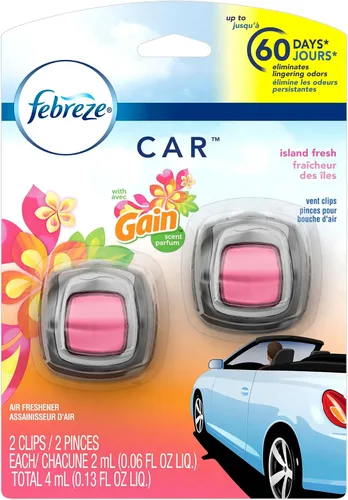 Miniatura 15 de Febreze Ambientador para automóvil, juego de 5 clips de aroma de ganancia más estuche de almacenamiento adicional