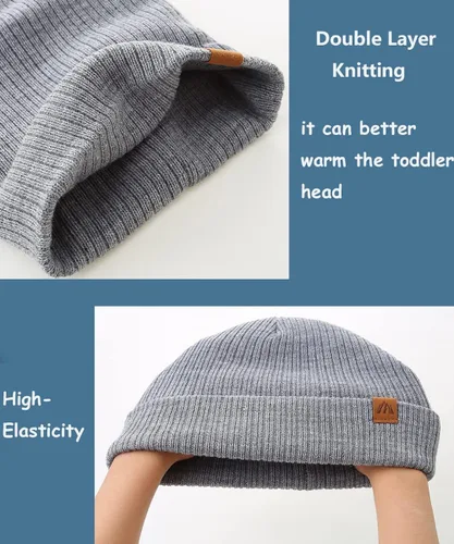 Miniatura 3 de LMLALML Gorro de invierno para niños pequeños, elegante gorro de invierno de punto para niños