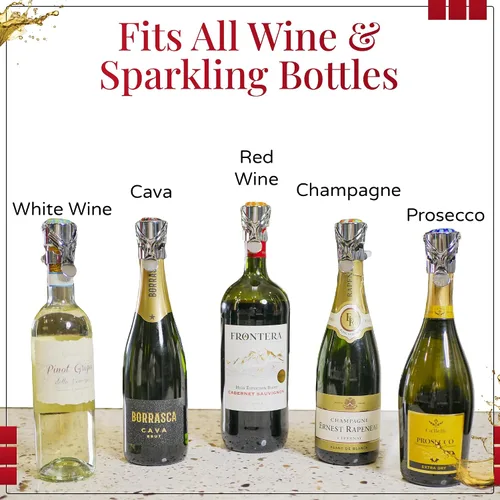 Miniatura 2 de Tapón de vino y tapón de champán todo en uno – sello patentado, conserva las burbujas y el sabor de los vinos Prosecco, blancos y tintos. 1 tapón