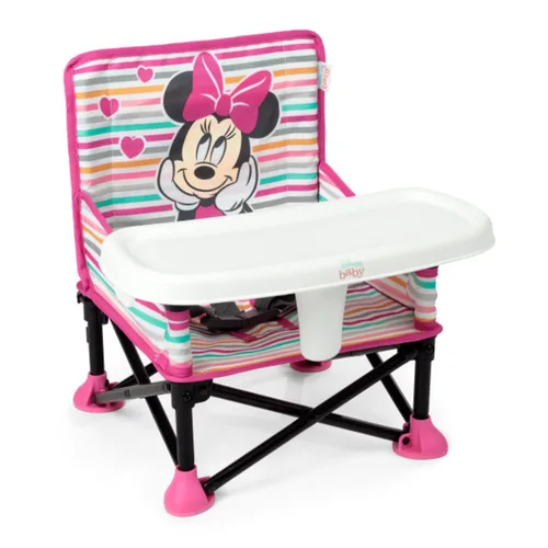 Miniatura 14 de Bright Starts Pop 'N Sit Asiento elevado portátil, para uso en interiores y exteriores, asiento de piso con bandeja de alimentación, gris, de 6