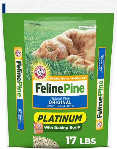 Feline Pine Platinum - Arena para gatos no aglutinante, arena para gatos de pino felino, 17 libras