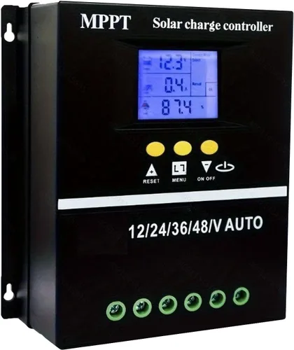 Miniatura 2 de Controlador de carga solar MPPT 100A, 12/24/36/48V, pantalla LCD, USB dual, negro