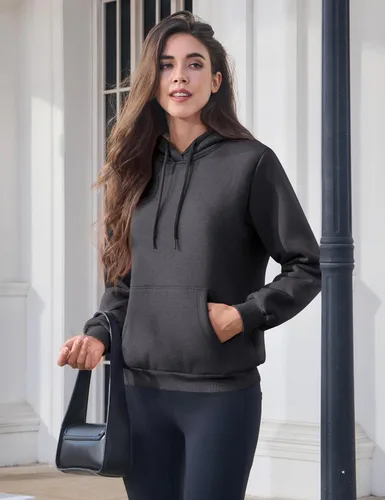 Miniatura 87 de MAGCOMSEN Sudaderas con capucha para mujer, con forro de sherpa, de vellón, para invierno, cálido, pesado, de algodón, con bolsillo