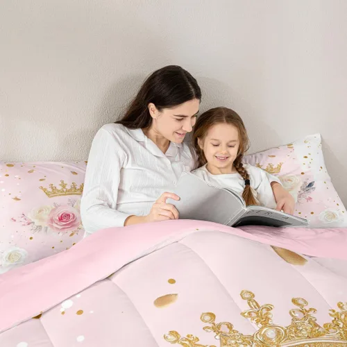 Miniatura 130 de Erosebridal Juego de ropa de cama de princesa de ballet, tamaño Queen, juego de edredón de 3 piezas para niñas bailarinas de ballet, lindo juego