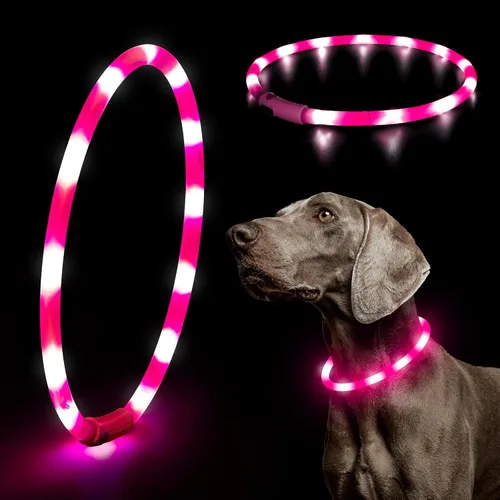 Miniatura 11 de Collar de perro LED Higo - Collares de perro con luz recargable por USB, collar LED para perros con flash DIY para paseos nocturnos de tus perros