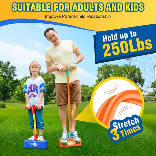 Miniatura 8 de CUUGO LET'S GO! CG Saltar Promueve Crecer Más Alto - Saltarín de Espuma para Niños, Juguetes para Niños de 3 a 12 Años, Niños Niñas, Juguetes al