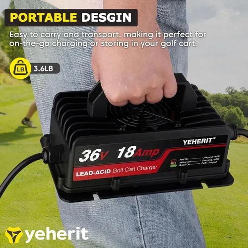Miniatura 7 de Cargador de batería de 36 V 18 A compatible con carritos de golf EZGO TXT con enchufe estilo D, carga rápida inteligente para baterías de plomo
