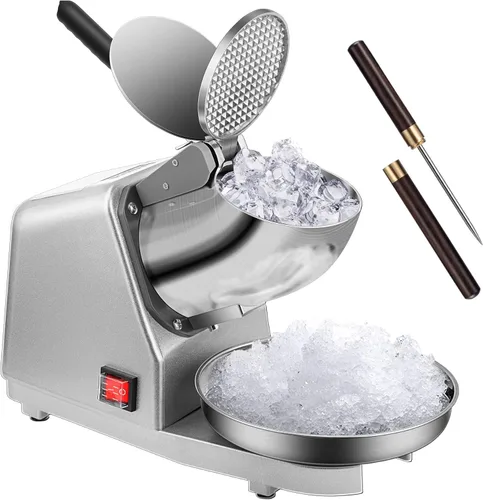 Miniatura 11 de VIVOHOME Picadora de Hielo Eléctrica Trituradora Máquina para Hacer Conos de Nieve Rojo 64.86 kg/hora con Palillo de Hielo para Uso Doméstico