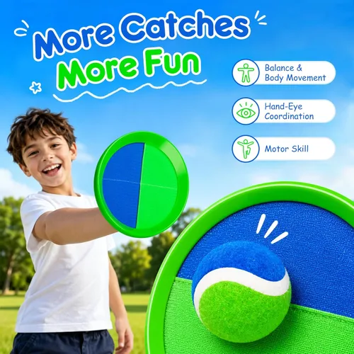 Miniatura 5 de Juego de pelota para lanzar y atrapar, juego de bolas adhesivas mejoradas para niños y niños pequeños, resistente y resistente al agua, juguete