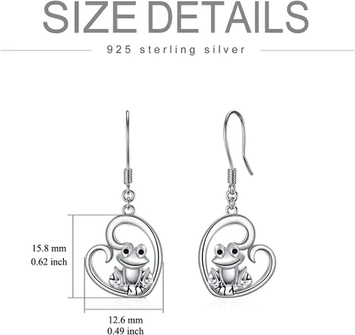 Miniatura 27 de POPKIMI Bonitos aretes colgantes de animales, joyería de animales, regalos de cumpleaños y Navidad para mujeres, aretes de ópalo de cristal de plata