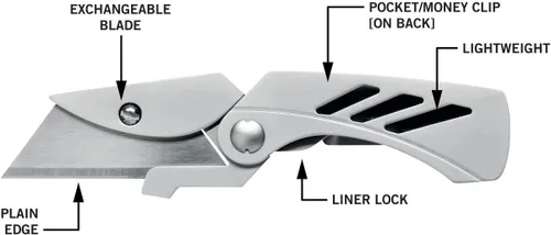 Miniatura 6 de Gerber Gear EAB Lite Pocket Razor Knife with Money Clip - EDC Gear Folding Stainless Steel Utility Knife with Box Cutter Blade for Everyday Carry