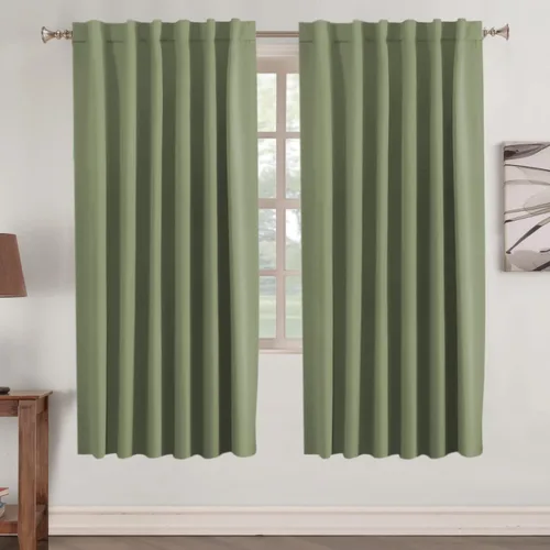 Miniatura 45 de Turquoize Cortinas Opacas para Tratamiento de Ventana con Trabillas Traseras para Sala de Estar/Dormitorio, Tratamientos de Ventana con Aislamiento