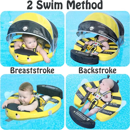 Miniatura 2 de Mambobaby Flotador de natación para bebé con dosel sólido piscina entrenador de natación para bebés, entrenamiento de natación, flotadores de agua