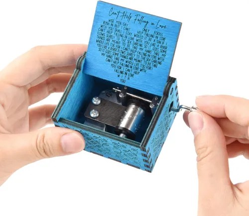 Miniatura 4 de byykit Can't Help Falling in Love Caja de Música de Madera, Cajas Musicales Antiguas Grabadas para Ser Querido, Caja de Música de Madera - Regalos