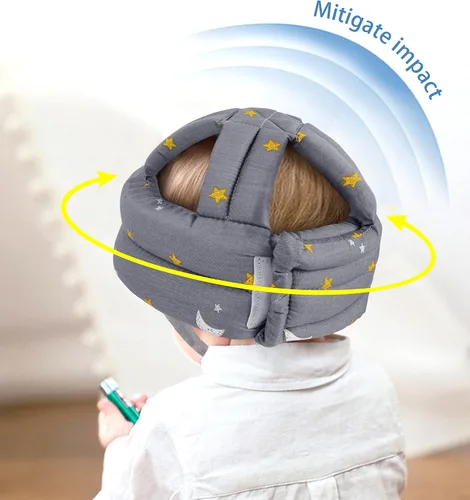 Miniatura 4 de Simplicity - Casco de seguridad acolchado a prueba de golpes, para bebé o niño pequeño Estrella gris/luna