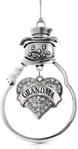 Miniatura 163 de Inspired Silver - Big Sis - Adorno de Navidad plateado - Adorno de árbol de Navidad con dije de corazón con circonita cúbica - Decoración colgante