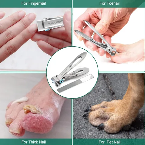 Miniatura 2 de SZHLUX Juego de cortaúñas con apertura superancha, para uñas gruesas de dedos y uñas de los pies, para manicura, pedicura, hombres y mujeres
