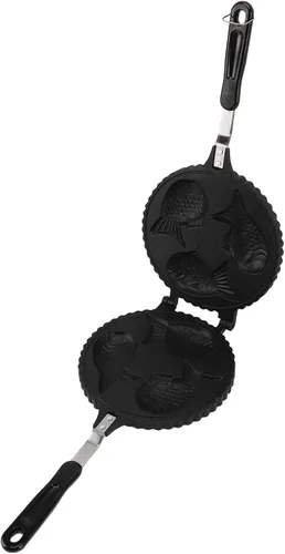 Miniatura 2 de Sartén para hacer gofres de pescado, para hacer gofres de aluminio, calefacción uniforme de doble cara, sartén Taiyaki para barras de aperitivos