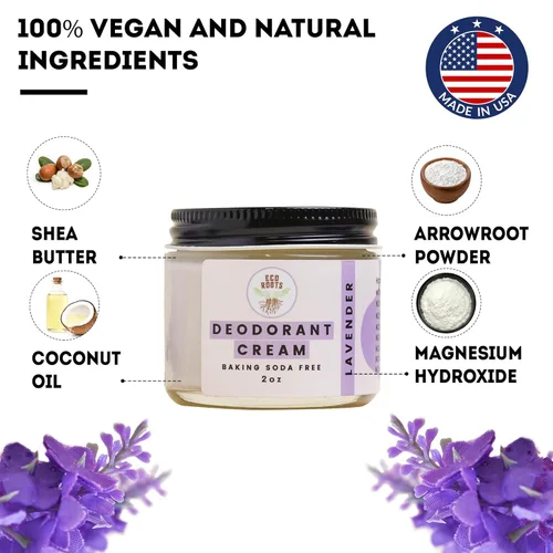 Miniatura 8 de ECO ROOTS Desodorante Natural para Mujeres y Hombres Crema Desodorante Orgánica Sin Aluminio Desodorante Saludable Sin Bicarbonato de Sodio