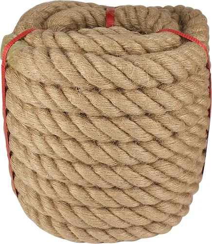 Cuerda trenzada de Manila de 1.5 pulgadas x 50 pies, cuerda de cáñamo natural para muelles, barandilla náutica, paisajismo, manualidades, tira y