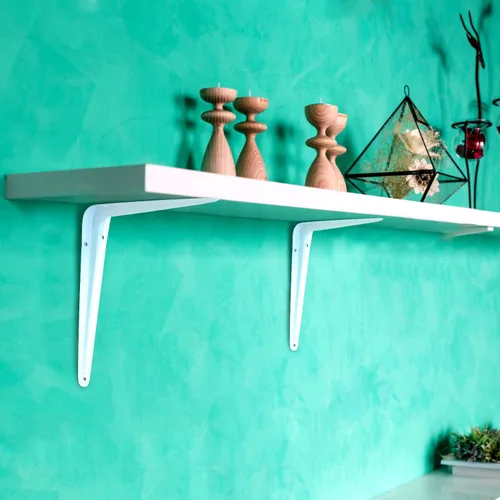 Miniatura 6 de KINJOEK Paquete de 24 soportes de estante de 3 x 4 pulgadas, soportes de metal resistente para montaje en pared, estantes angulares de esquina