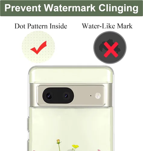 Miniatura 7 de Unov - Funda compatible con Pixel 7, diseño transparente, TPU suave, absorción de impactos, delgada, patrón labrado, cubierta protectora trasera