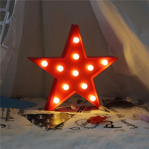 Miniatura 4 de Luz de Marquesina con Forma de Estrella Letrero de Plástico LED - Letrero de Estrella de Marquesina Iluminado Decoración de Pared Funciona