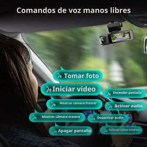 Miniatura 5 de BOTSLAB Cámara de tablero 4K de 3 canales frontal y trasero/interior, cámara de tablero de 360° con pantalla táctil de 3.18 pulgadas, cámara