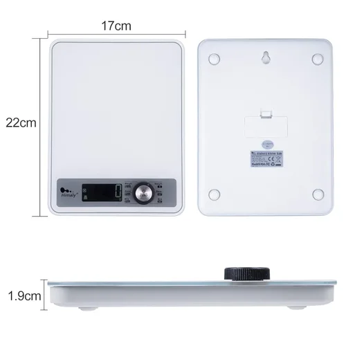 Miniatura 9 de Báscula de cocina altamente digital, pantalla LCD con retroiluminación, graduación precisa de 0.1 oz, medición de volumen de agua y leche, 176.37 oz