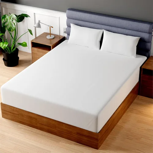 Miniatura 15 de Superity - Sábana bajera ajustable de lujo de calidad hotelera para cama Queen corta, 100% algodón, ultrasuave, amigable con la piel e Azul