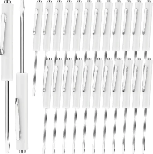 Miniatura 29 de Honoson 10 Piezas de Destornillador de Bolsillo Mini con Puntas y Clips de Bolsillo Magnéticos, Ranurados, Pequeños con Hoja de Cuchilla Única