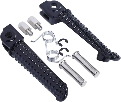 Miniatura 2 de TCMT Juego de estriberas negras para reposapiés delantero para Yamaha YZF R1 1998-2024 R1S R1M 2015-2024 YZF R6 2003-2020 YZF R6S 2003-2009