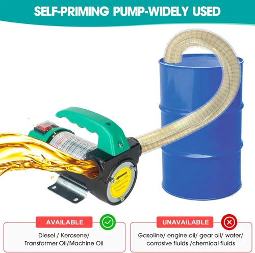 Miniatura 5 de AIGMISON Bomba de transferencia de diésel 12V 260W con manguera de apagado automático, kit de bomba extractora de transferencia de combustible