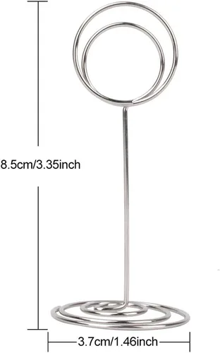 Miniatura 2 de Paquete de 20 soportes para números de mesa, tarjetero para fotos, para bodas, fiestas de cumpleaños Plata