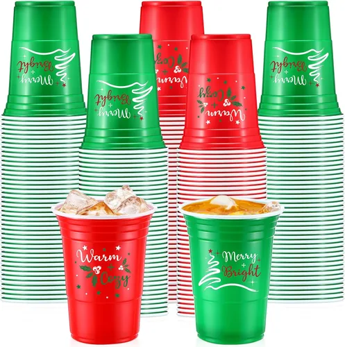 Miniatura 7 de Pickmesh 50 piezas de vasos de plástico para el Día de San Patricio de 16 onzas con diseño de trébol de la suerte, vasos desechables