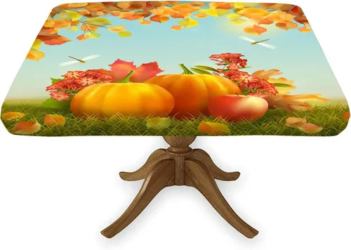 Miniatura 22 de Mantel cuadrado ajustable con estampado de girasoles, borde elástico, "You are My Sunshine", se adapta a 36x36 pulgadas, mantel de poliéster lavable