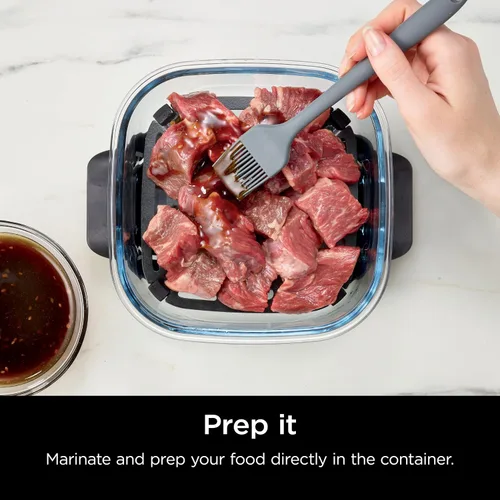 Miniatura 6 de Freidora de aire Ninja, Sistema Crispi de 4QT + 3 contenedores con tapas de almacenamiento, Freidora de aire, Microondas, Congelador y apto