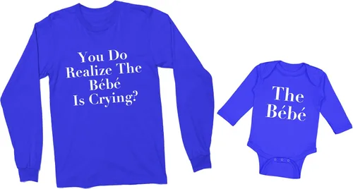 Miniatura 2 de You Do Realize The Bebe is Crying The Bebe - Camisetas familiares de manga larga a juego con parodia de programa de televisión